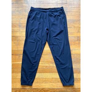 LULULEMON Navy Blue Stretch Nylon Joggers w/Zip Ankle sz XL